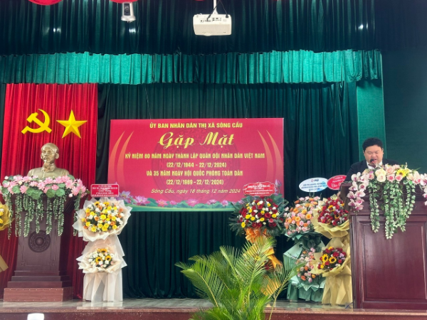 Hình ảnh cho bài viết Sông Cầu: Tổ chức các hoạt động chào mừng kỷ niệm 80 năm Ngày thành lập Quân đội Nhân dân Việt Nam (22/12/1944-22/12/2024) và 35 năm Ngày hội Quốc phòng toàn dân (22/12/1989-22/12/2024)